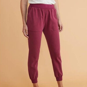 Marine Layer NWOT Joggers Sammi Cabernet Pink Size M Pockets Cozy Comfy Pant